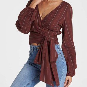 Billabong Coco Berry Stripe Wrap a Kiss Wrap Top